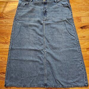 NWT J. JILL Denim skirt 14 Newbury Wash